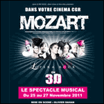 Mozart l'Opéra Rock 3D au Cinéma en Novembre 2011 : Réservation de Billets