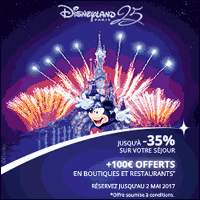 PROMO DISNEYLAND PARIS 2017 : Séjours -35 % et 100 € offerts à dépenser dans le parc !