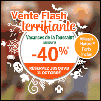 CENTER PARCS - VENTE FLASH : 40% de Réduction sur les Séjours de la Toussaint !